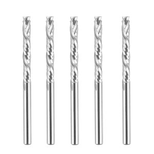 SpeTool W02008 5Pcs SC Compression Spiral 1/8" Dia x 1/8" Shank x 1" Cutting Length x 2" Long 2 Flute Router Bits