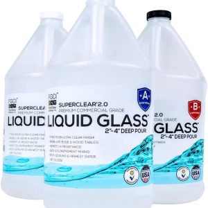SUPERCLEAR Deep Pour Epoxy Resin, 3 Gallon Kit, Liquid Glass 2-4 Inch Casting Resin, Clear Epoxy Resin for Wood, Food Safe Epoxy Resin, Heat Resistant Epoxy, Penetrating Epoxy, Two Part Resin Epoxy
