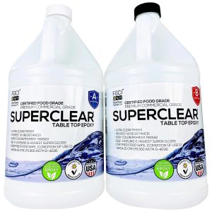SUPERCLEAR EPOXY Resin Kit Crystal Clear 2 Gallon Resin Epoxy Kit Food Grade Safe, Art Resin, Mica Pigment Powder, River Tables, Live Edge Tables, Bar Tops, Countertop epoxy 1:1