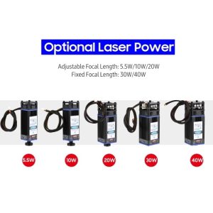 450nm 40W Laser Module Fixed Focal Length Laser Engraving Head High Speed Laser Engraver Cutter 3D Printer CNC Router Laser Module for DIY Craft Wood Leather Fabric Paper Cutting Engraving