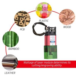 450nm 20W Laser Module with Protective Cover Adjustable Focal Length Laser Engraving Head High Speed Laser Engraver Cutter 3D Printer CNC Router Laser Module for DIY Craft Wood Leather Fabric Paper Cutting Engraving