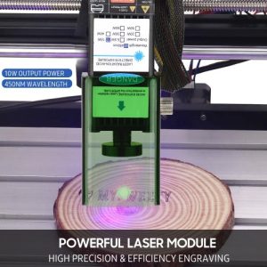 450nm 10W Laser Module with Protective Cover Adjustable Focal Length Laser Engraving Head  for DIY Craft Wood Leather Fabric Paper Cutting Engraving