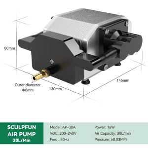 SCULPFUN 30L/Min Laser Air Assist Pump Air Compressor for S10 Laser Engraving Machine