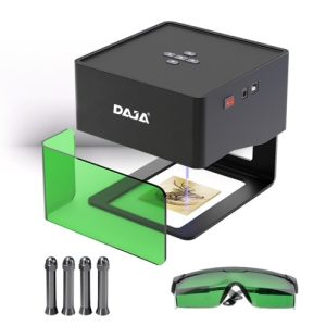 Portable DAJA DJ6 3W Laser Engraver with 4Pcs Raised Columns + Goggles 80x80mm Carving Area
