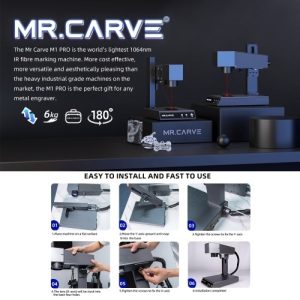 MR. CARVE M1 Pro Laser Engraver Desktop Marking Engraving Carving Marker Machine with Rotary Fixture