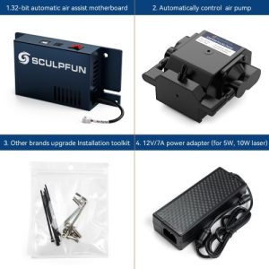 SCULPFUN Automatic Air Assist Kit with 30L/Min Automatic Air Pump
