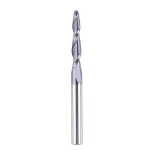SpeTool W01017 CNC 2D and 3D Carving 2.2 Deg Tapered Angle Ball Nose 2.0mm Radius x 1/4" Shank x 1-1/4" Cutting Length x 3" Long 2 Flute SC TiAlN Coated Upcut Router Bit