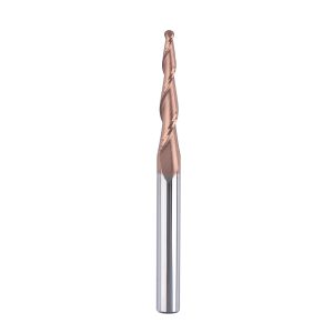 SpeTool W01013 CNC 2D and 3D Carving 3.02 Deg Tapered Angle Ball Nose 1.5mm Radius x 1/4" Shank x 1-1/4" Cutting Length x 3" Long 2 Flute SC H-Si Coated Upcut Router Bit