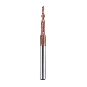 SpeTool W01011 CNC 2D and 3D Carving 3.92 Deg Tapered Angle Ball Nose 1.0mm Radius x 1/4" Shank x 1-1/4" Cutting Length x 3" Long 2 Flute SC H-Si Coated Upcut Router Bit