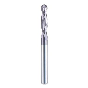 SpeTool M02001 CNC SC Spiral for Steel, Stainless Steel with TiAlN Coating 2-Flute 1/4" Dia x 1/4" Shank x 1-1/8" Cutting Length x 3" Long Ball Nose Up Cut End Mill