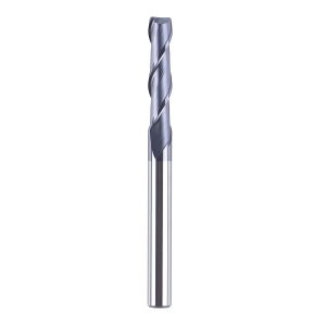 SpeTool M02004 CNC SC Spiral for Steel, Stainless Steel Metal with TiAlN Coating 2-Flute 1/4" Dia x 1/4" Shank x 1-1/8" Cutting Length x 3" Long Flat Top Up Cut End Mill