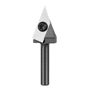 SpeTool W06018 Insert Carbide V Groove 45 Deg 13/16" Cutting Dia x 1/4" Shank x 1" Cutting length x 2-3/8" Overall Long Router Bit