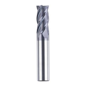 SpeTool M01001 CNC SC Spiral for Steel, Stainless Steel with TiAlN Coating 4-Flute 1/2" Dia x 1/2" Shank x 1-1/8" Cutting Length x 3" Long Flat Top Up Cut End Mill