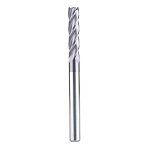 SpeTool M02007 CNC SC Spiral for Steel, Stainless Steel with TiAlN Coating 4-Flute 1/4" Dia x 1/4" Shank x 1-1/8" Cutting Length x 3" Long Flat Top Up Cut End Mill