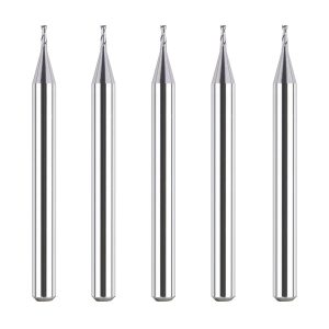 SpeTool M03007 5Pcs CNC SC Spiral for Steel, Stainless Steel with TiAlN Coating 2-Flute 1/32" Dia x 1/8" Shank x 5/64" Cutting Length x 1-1/2" Long Flat Top Up Cut End Mills