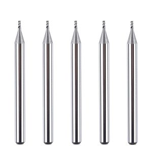 SpeTool A03005 5Pcs CNC SC Spiral Aluminum Cutting 1/32" Dia x 5/64" Cutting Length x 1/8" Shank x 1-1/2" Long 3 Flute Up Cut Router Bits