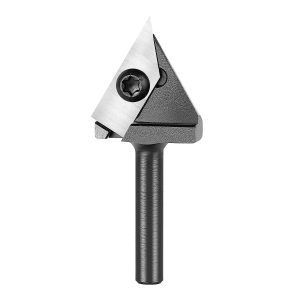 SpeTool W06019 Insert Carbide V Groove 60 Deg 1-1/16" Cutting Dia x 1/4" Shank x 59/64" Cutting Length x 2-3/8" Overall Long Router Bit