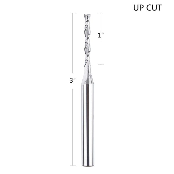 SpeTool W04017 SC Spiral Plunge 1/8" Dia x 1/4" Shank x 1" Cutting Length 3" Extra Long 2 Flute Up-Cut Router Bit - Image 2