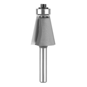 SpeTool W07033 Carbide Tipped Chamfer 11.25 Deg x 7/8" Dia x 1" Cutting Height x 1/4" SHK x 2-3/5" Overall Long Lower Ball Bearing Router Bit
