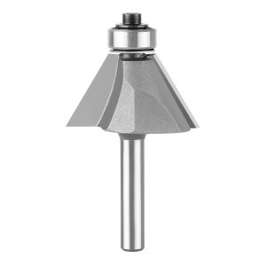 SpeTool W07031 Carbide Tipped Chamfer 30 Deg x 1-3/8" Dia x 25/32" Cutting Height x 1/4" SHK x 2-1/2" Overall Long Lower Ball Bearing Router Bit
