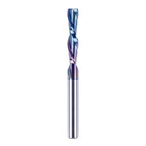 SpeTool W04013 SPE-X Extra Tool Life Coated SC Spiral Plunge 1/4" Dia x 1/4" Shank x 1-1/4" Cutting Length 3" Extra Long 2 Flute Down-Cut Router Bit