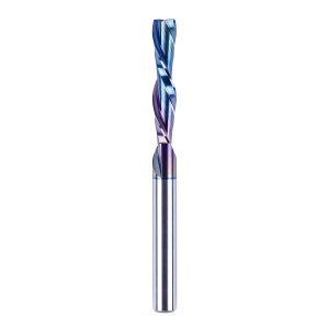 SpeTool CA W04013 SPE-X Extra Tool Life Coated SC Spiral Plunge 1/4" Dia x 1/4" Shank x 1-1/4" Cutting Length 3" Extra Long 2 Flute Down-Cut Router Bit