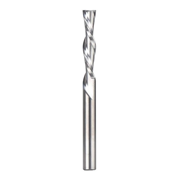 SpeTool W04013 SC Spiral Plunge 1/4" Dia x 1/4" Shank x 1-1/4" Cutting Length 3" Extra Long 2 Flute Down-Cut Router Bit