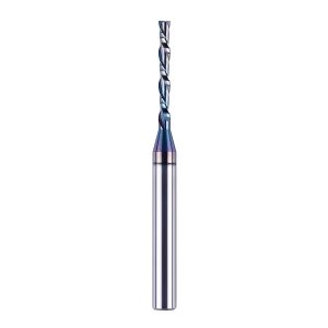 SpeTool W04018 SPE-X Extra Tool Life Coated SC Spiral Plunge 1/8" Dia x 1/4" Shank x 1" Cutting Length 3" Extra Long 2 Flute Down-Cut Router Bit