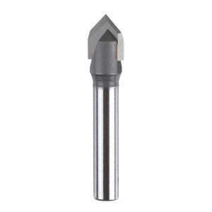 SpeTool W06002 Carbide Tipped V Groove 90 Deg 1/2" Dia x1/4" Shank x 2" Long Router Bit