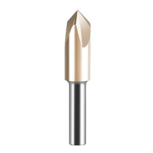 SpeTool W06013 Solid Carbide 3-flute V Groove 90 Deg 3/8" Dia x 1/4" Shank x 2" Long Router Bit