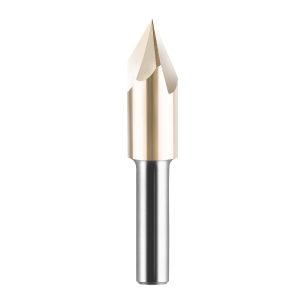 SpeTool W06012 Solid Carbide 3-flute V Groove 60 Deg 3/8" Dia x 1/4" Shank x 2" Long Router Bit
