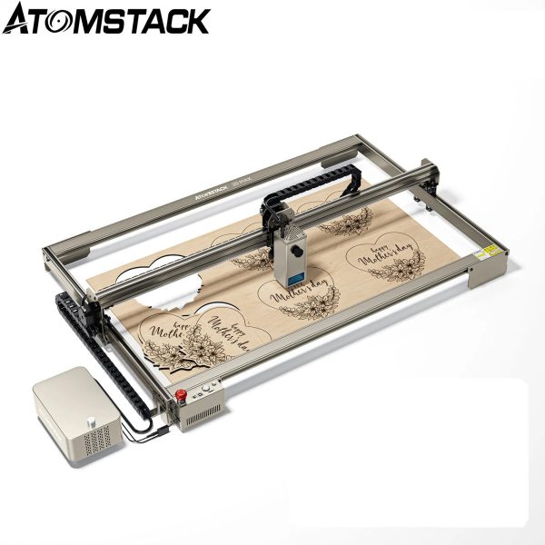 ATOMSTACK S20 Max 130W Laser Engraving Cutting Machine Dual Air Assist Tank Chain 20W CNC App Offline Metal Engraver 850*400mm